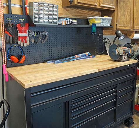 Review Husky 60″ Mobile Workbench With Sliding Pegboard