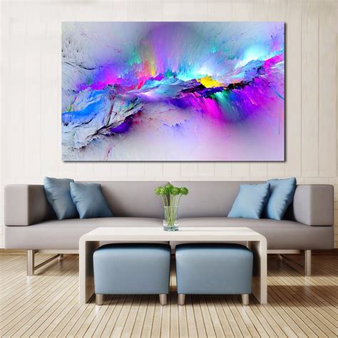 Wall Pictures For Living Room Abstract Oil Painting Clouds