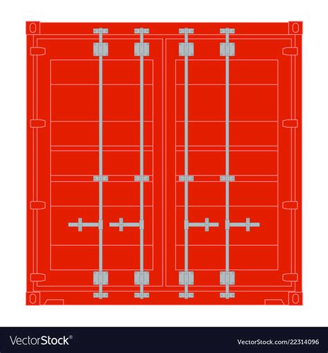 Red Shipping Container Front View Royalty Free Vector Image