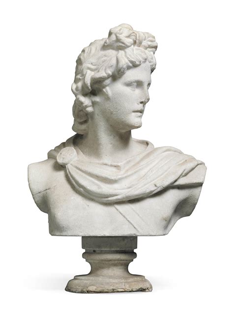 An Italian White Marble Bust Of The Apollo Belvedere