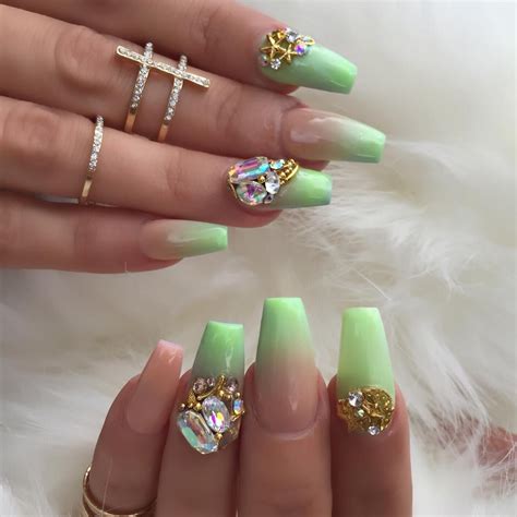 Lime Green Ombré French Tips Green French Nails Ombre French Tips