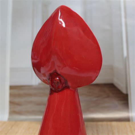 Ceramic Queen Of Hearts Staff Topper Decor Figurine 475 Tall Unsigned