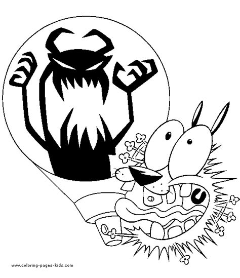 Courage The Cowardly Dog Color Page Printable Cartoon Coloring Pages