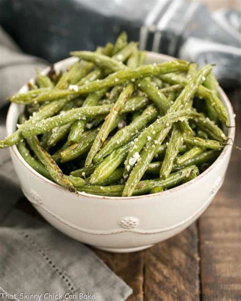 Garlic Parmesan Roasted Green Beans Easy And Flavorful That Skinny