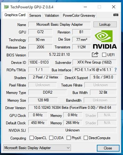 We did not find results for: NVIDIA GeForce 7200 GS Problems Solved - Windows 10 Forums