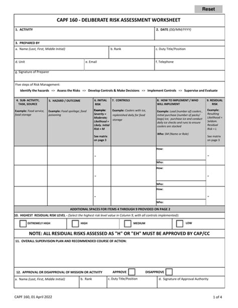 Cap Form 160 Fill Out Sign Online And Download Fillable Pdf