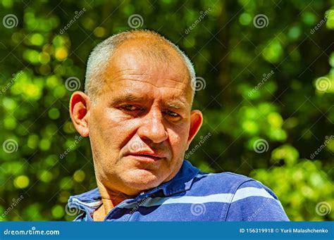 Portrait Of A Gray Haired Middle Aged Man Stock Photo Image Of Happy