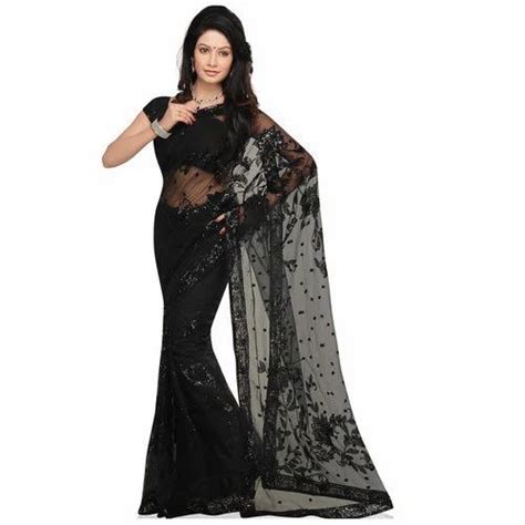Net Party Wear Ladies Black Saree At Rs 1500 In Indore Id 15585960448
