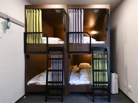 Stylish Japanese Capsule Bunk Beds At Hostel Grids Kyoto Hostels