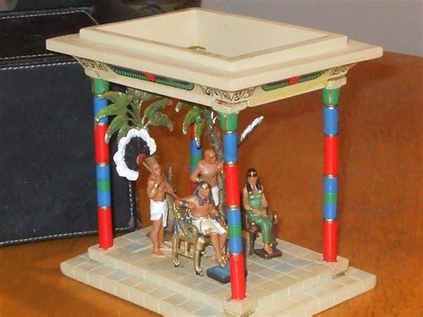 egyptian diorama pharoah and queen cleopatra slaves fanning toy soldiers 1928276156