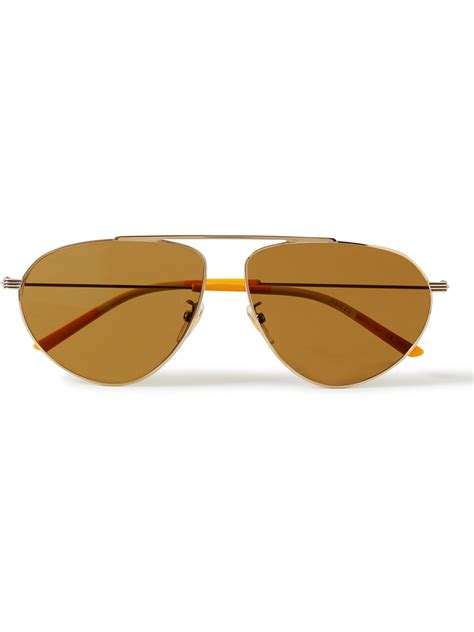 Gucci Aviator Style Gold Tone Sunglasses Modesens