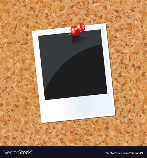 Bulletin Board With A Photo Frame With Red Pin Vector Image