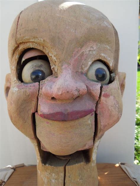 42 Antique Wood Handcarved Scary Ventriloquist Puppet Doll No Reserve