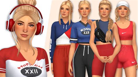 Best Cc For Athletic Wear 🏸 Sims 4 Cas Lookbook Youtube