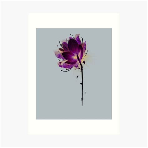 Watercolor Lotus Flower Art Print By Blacklinesw9 Watercolor Lotus