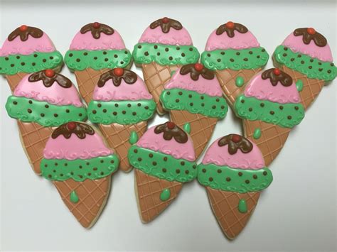 Ice Cream Cone Decorated Sugar Cookies By I Am The Cookie Lady Sugar