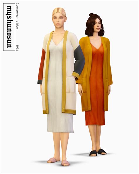 🌻 Loungewear Addon Slip Dress And Cardigan I Sims 4 Mods Clothes