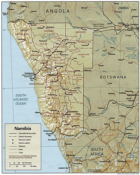Mapa De Relieve Sombreado De Namibia Mapa Owje