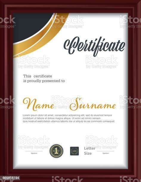 Vetores De Modelo De Certificado Diploma De Tamanho Carta Ilustração