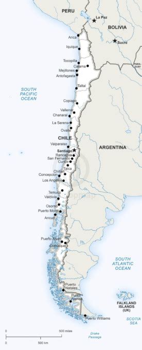 Free Vector Map Of Chile Outline One Stop Map
