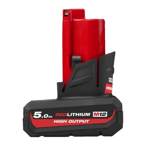 Milwaukee M12HB5 12v High Output 5 0Ah Li On Battery Power Tools From