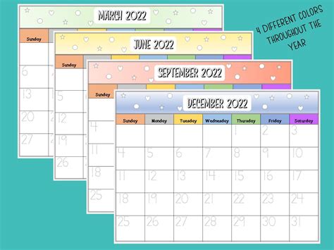 Printable Create Your Own Calendar Traceable Calendar Kids Etsy