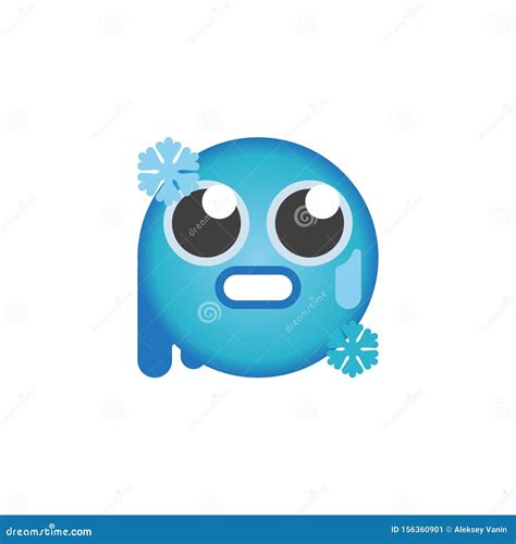 Cold Freezing Emoticon Flat Icon Stock Vector Illustration Of