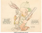 Robert McKimson - Bugs Bunny and Elmer Fudd Illustration Original Art ...