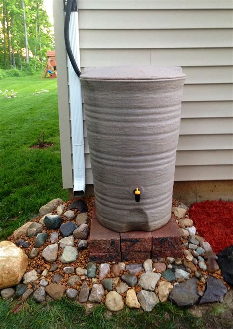 we completed our rain barrel stand the design is very dramatic rain garden garden and yard