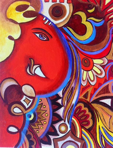 Artists Of India Abstract Ganesh Paintings By Manisha Vedpathak