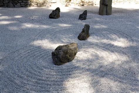 Japanese Garden Zen Rock Sand Stock Image Image Of Relaxation Care
