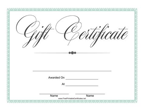 Gift Certificate Template Green Download Printable Pdf Templateroller