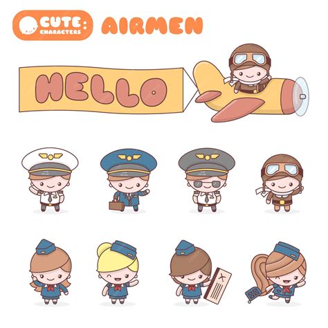 Ensemble De Profession De Personnages Mignons Chibi Kawaii Vecteur