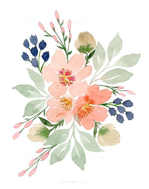 Watercolor Floral Digital Print Watercolor Florals Abstract Etsy