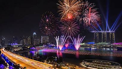 Singapore Fireworks Happy Desktop Bay Marina Celebration