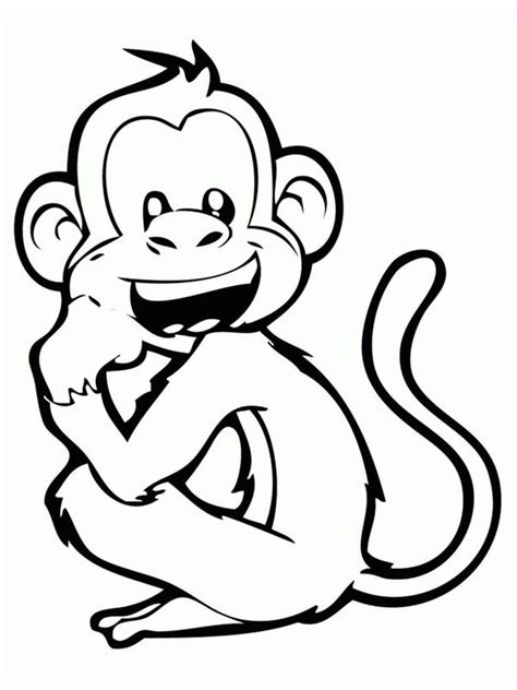 Cute free monkeys coloring page to download monkeys coloring page with few details for kids Monkey Coloring Pages To Print. Monkeys are a term for all ...