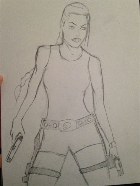 Lara Croft Tomb Raider Drawing Angelina Jolie Style Angelina Jolie Style Lara Croft Tomb