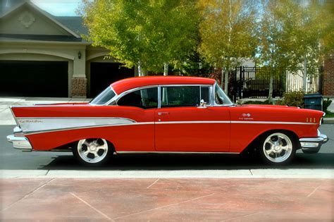 Red For The Holidays This Santas Cruiser 57 Chevy Bel Air Ready For