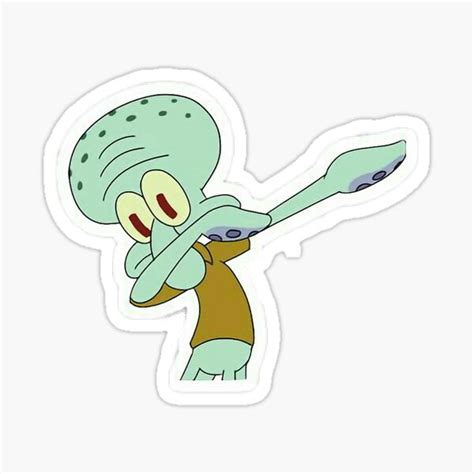 Squidward Dab Sticker For Sale By Holyoats Redbubble