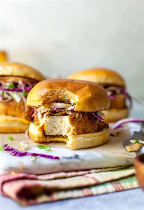 Tempeh is an amazing tofu replacement with more protein and easier prep! Chicken Fried Tofu Sandwiches | Dishing Out Health