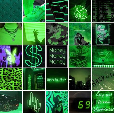Neon Green Aesthetic Wall Collage Digital Etsy España