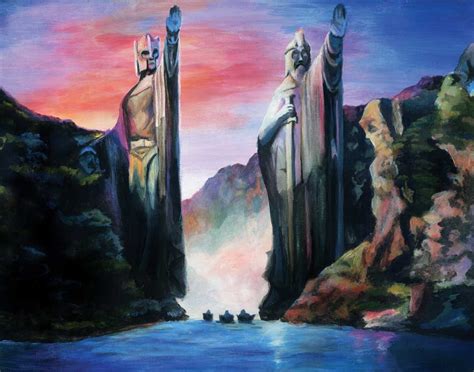 The Gates Of Argonath Lord Of The Rings 14x11 By Eliflight On Etsy