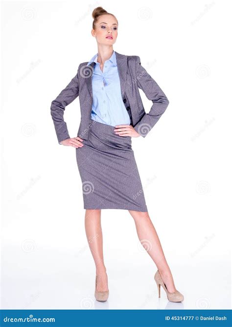 Businesswoman Standing With Hands On Hips Stock Image Image Of