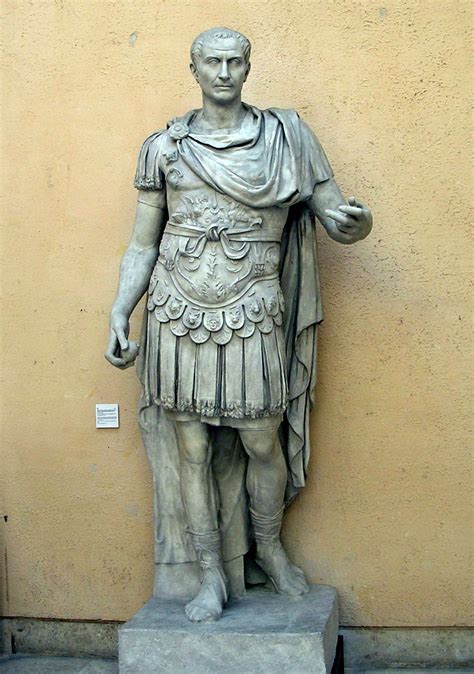 Statue Of Julius Caesar As Imperator Wearing Lorica Cuirass And Paludamentum Short Military