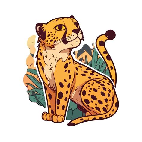 Cute Cheetah Cartoon Style 20901700 Vector Art At Vecteezy