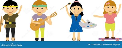 Illustration Of Children With Various Hobbies And Activities It S A