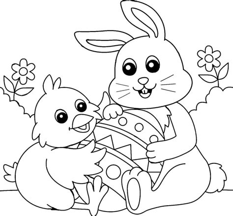 Dibujos De Conejo De Pascua Sencillo Para Colorear Para Colorear Pintar E Imprimir Dibujos