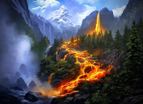 Tapeta na monitor Fantasy Fantasy Wallpapers fantasy hory oheň