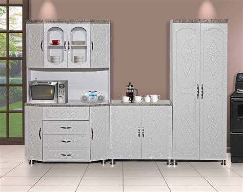 3 piece metal kitchen scheme available in white/black & full black *top cabinet & sink unit sold seperately (available on request at selected stores)*. 1535 3Pce 1 - Best Buy Furnishers