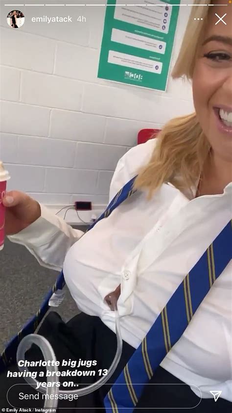 emily atack resurrects charlotte big jugs as she dresses as a schoolgirl and inflates her bust